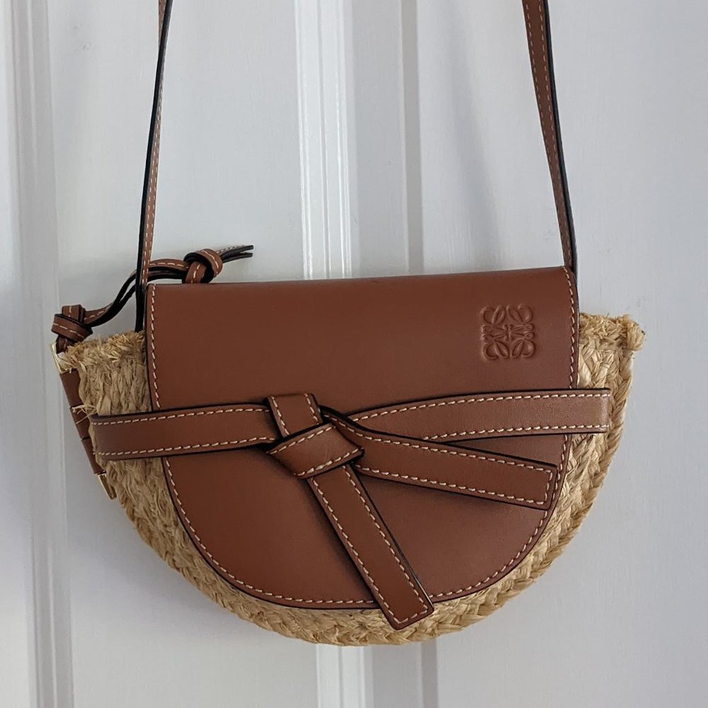 SOLD ---- Loewe Raffia Mini Gate Crossbody Bag